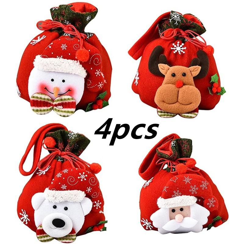 Christmas Idea Apple Bag Santa Claus Children's Gift Bag Candy Product Bag Bundle