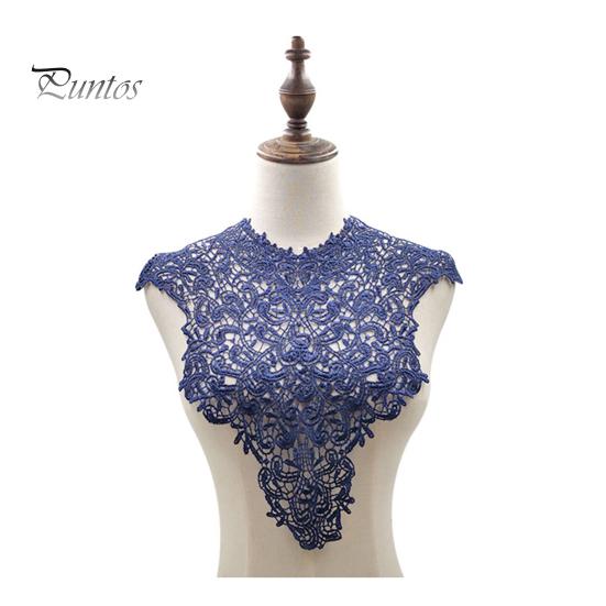 Spetsar Fake Collar Brodered Corsage Hollow Design Stora Blommor Avtagbar Fram/Back Krage Spets Applikation Kvinnlig Charm för syaffär