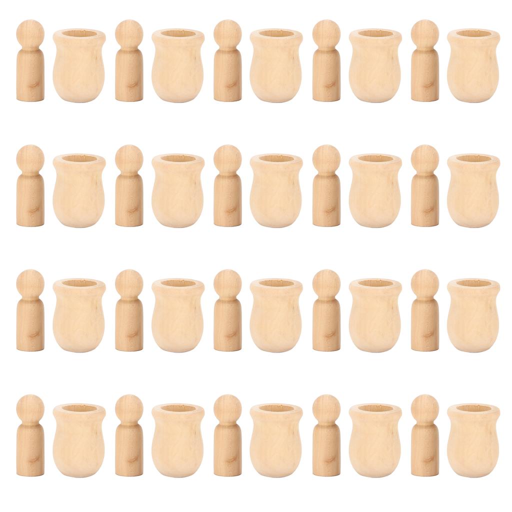 40 st Träklämmor Natur Ofärdig Utveckla Praktiska Färdigheter Trähantverk för Målning Snideri