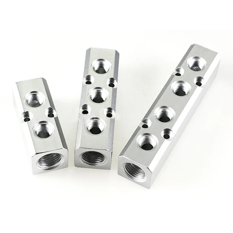 Aluminium Splitter 1/2" Pt Thread Port 2 3 4 5 6 7 8 9 10 Way 1/4 Pneumatic Air Manifold Distributor Connector