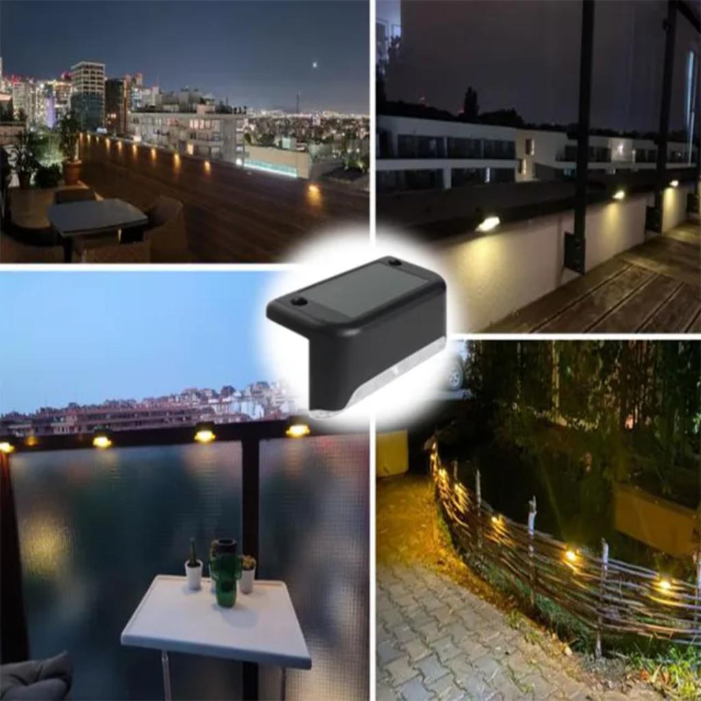 New Warm White LED Solar Step Lamp Path Stair Outdoor Garden Lights Waterproof Balcony Light Decoration  Patio Stair Fence Light