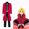 Anime Cos Fullmetal Alchemist Edward Elric Cosplay Costumes Red Outfit Halloween Christmas Uniform Custom Size Cosplay Costume