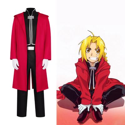 Anime Cos Fullmetal Alchemist Edward Elric Cosplay Kostüme Rotes Outfit Halloween Weihnachten Uniform Sondergröße Cosplay Kostüm
