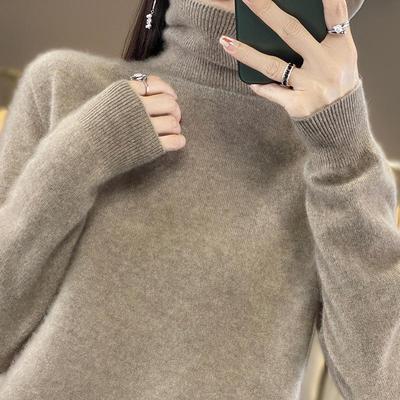 Damen Kaschmirpullover Qinghe Kaschmir 30% Kaschmir 70% Wolle Damen Herbst und Winter Kaschmirpullover Weich und Warm