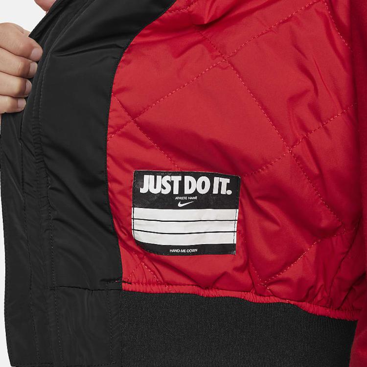 Nike Jacket Long Sleeve Embroidered Pattern Casual Kids jackets Black HF7090-010