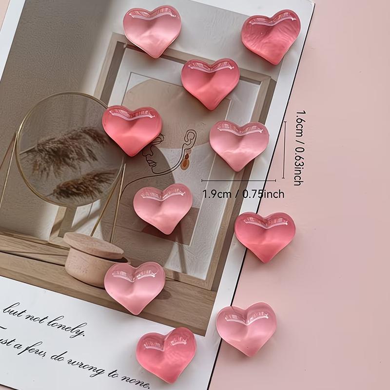 9Pcs Heart-Shaped Decorative Refrigerator Magnets Set Cute Decoration For Home Office Whiteboard Dishwasher Decor Perfect Gift