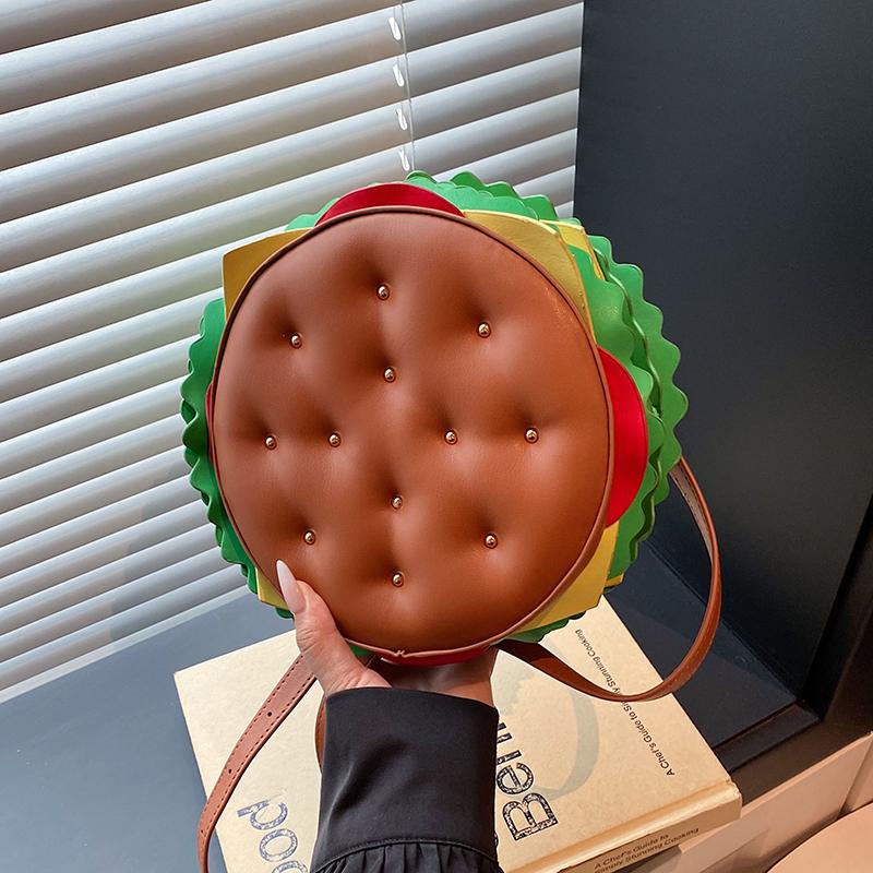 Autumn and winter creative new hamburger backpack women's bag outdoor fashion large capacity commuter bag