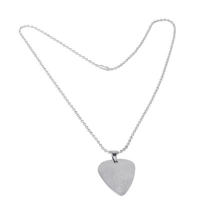 Classical Metal Guitar Bass Pick Plectrum Necklace Chain Instrument Accessories(E)