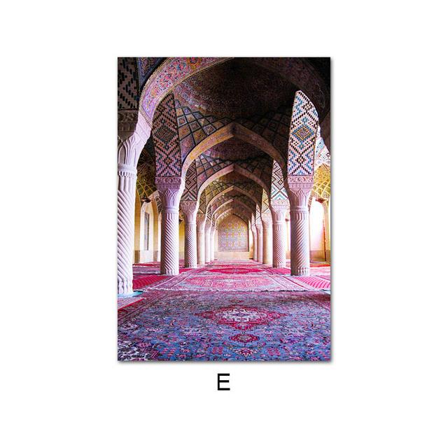 Modern Islamic Painting Canvas Picture for Home Purple Arabic Calligraphy Wall Art Posters and Prints for Living Room No Frame