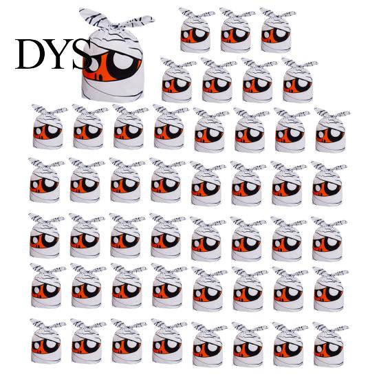 Halloween Candy Bags 48 Pcs Bags, Kids Trick or Treat Goodie Cute Rabbit Food Grade for Nougat Ear Small Plastic Gift Cookie, Snack, Treat,