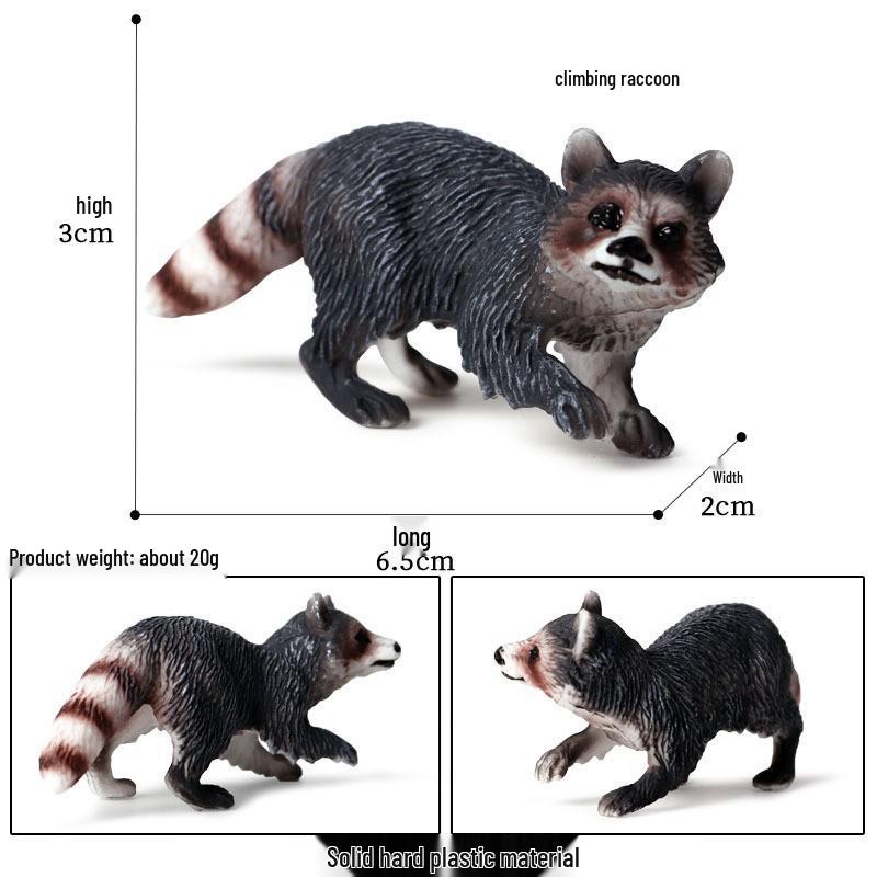 Wild Jungle Animal Models: Mini Pig, Deer, Fox, Squirrel, Elk & Raccoon Toys