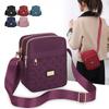 Women Crossbody Bag Embroidery Multi-Zipper Shoulder Bag Adjustable Strap Fashion