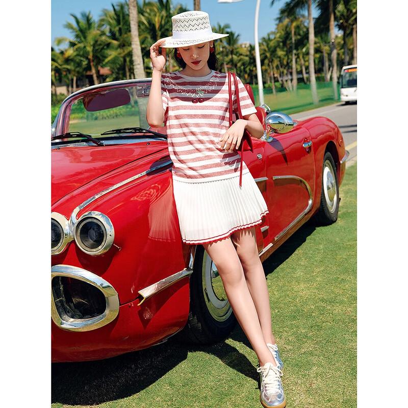 

Jiu Zi Anna Kou Women s Casual Striped Knit Top XL