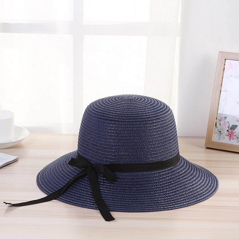 Foldable Straw Hat Children Summer Small Fresh Internet Celebrity Versatile Beach Visor Sun Protection Bucket Hat
