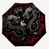 1PC Dragon Yin Yang Automatic Open/Close Umbrella with Windproof, 8-Rib Sturdy Canopy, Durable Ribs, Fashionable Design, Outdoor Accessory, Fun Prin,