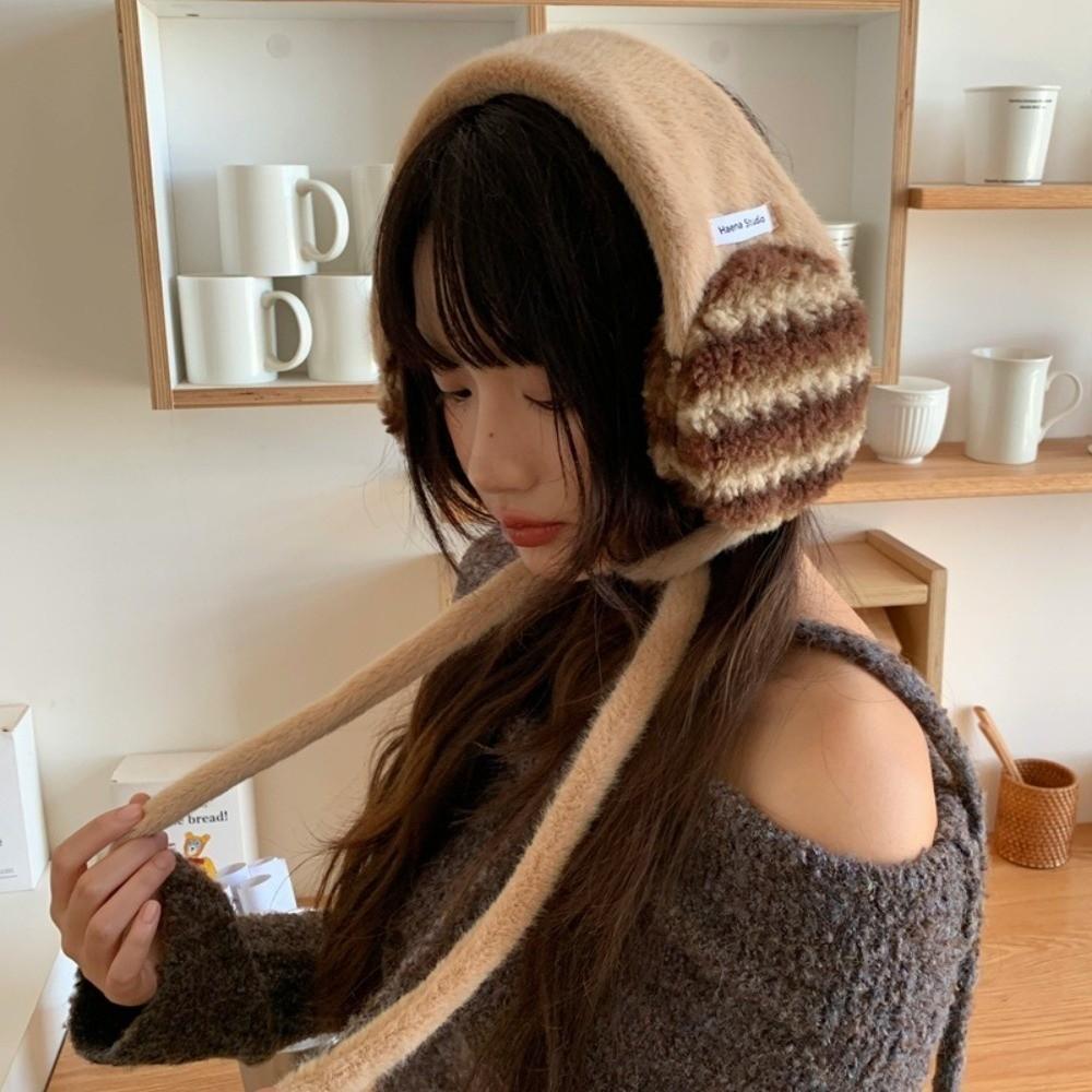 

Вітрозахисна пов язка для захисту вух, потовщені навушники, модні навушники на шнурівці для жінок хакі