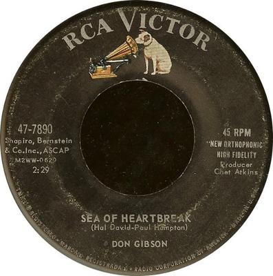7inch Record DON GIBSON - Sea Of Heartbreak 477890 RCA Victor 1961 US Folk Used