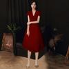 Banquet Evening Dress Women's 1011 New Long Sexy Host Champagne Fairy Fantasy Mori Evening Dress Skirt