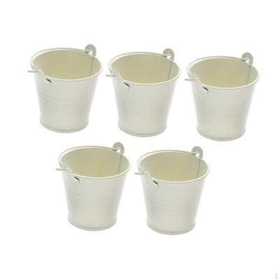 5-pack galvaniserade metallhinkar, iskonsthinkar med handtag, bordsdekoration, godis, fest