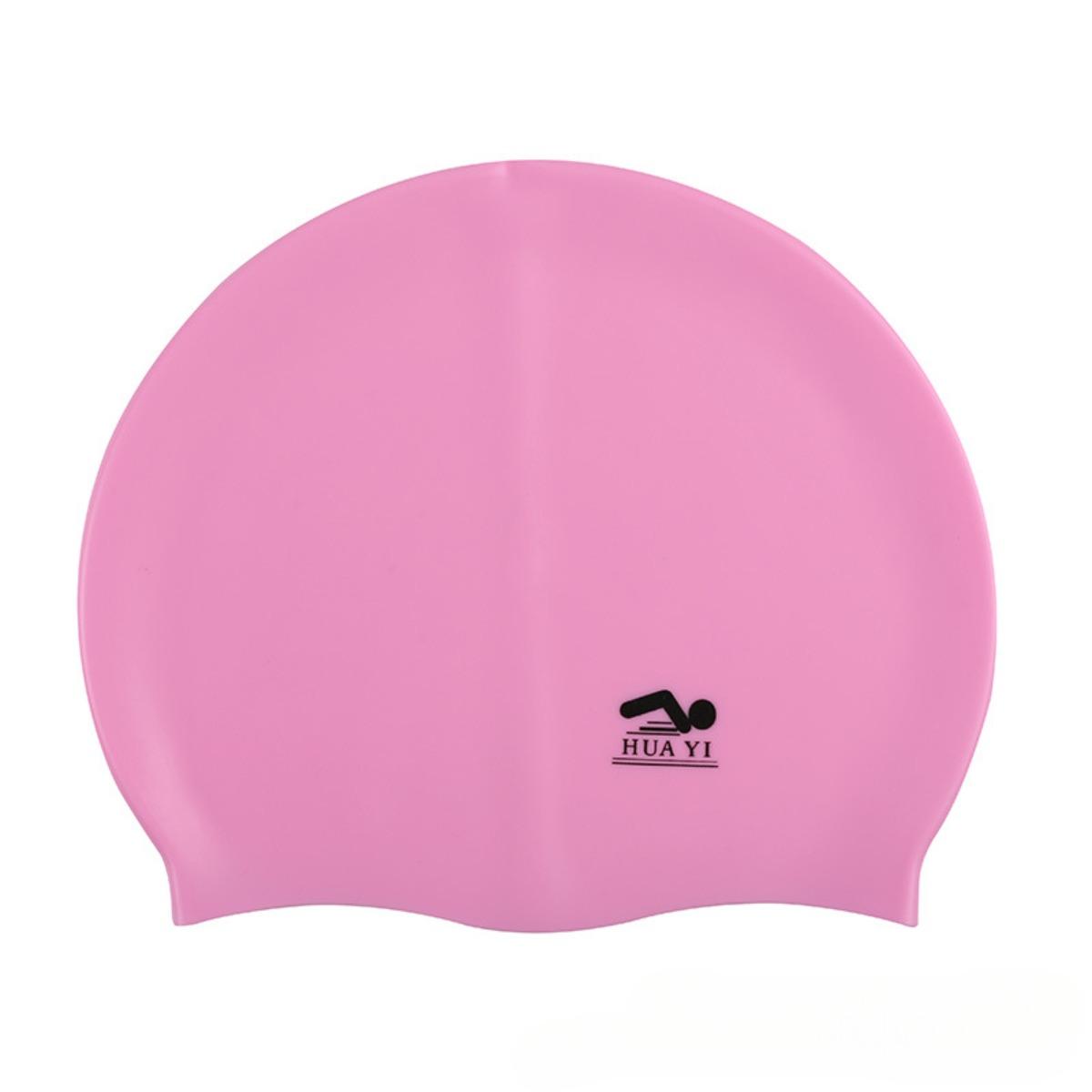 

Silicone Elastic Swimming Cap Waterproof Swim Hat for Men Women Adult Long Hair Pool Caps Protect Ears Swimming Equipment One Size рожевий
