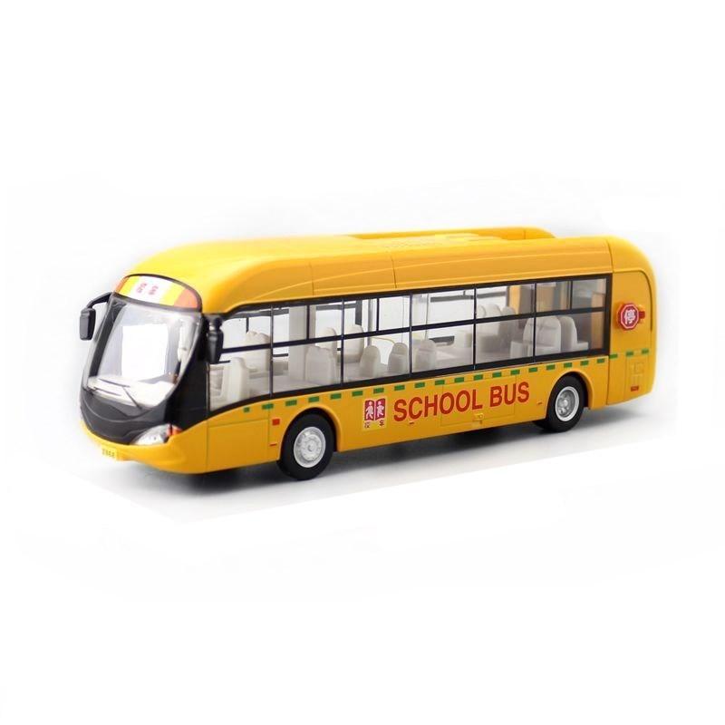 Car 132 Model Alloy Diecast Bus With Lights Sound For Decoration Gifts Kids