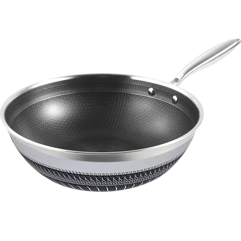 Shangheng 316L Stainless Steel Honeycomb Non-Stick Wok