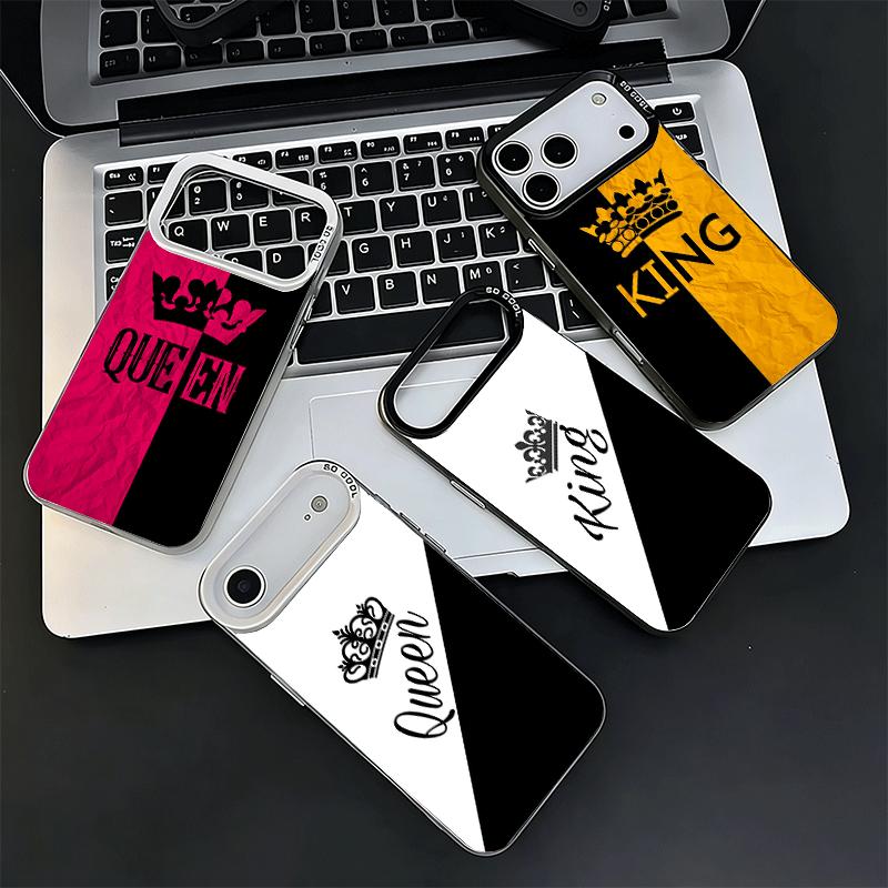 Queen King Couple Theme Shockproof Phone Case for iPhone 17 Air 16 16E 15 Pro Max 14 Plus 13 Mini 12 Back Cover Anti Fall Fundas