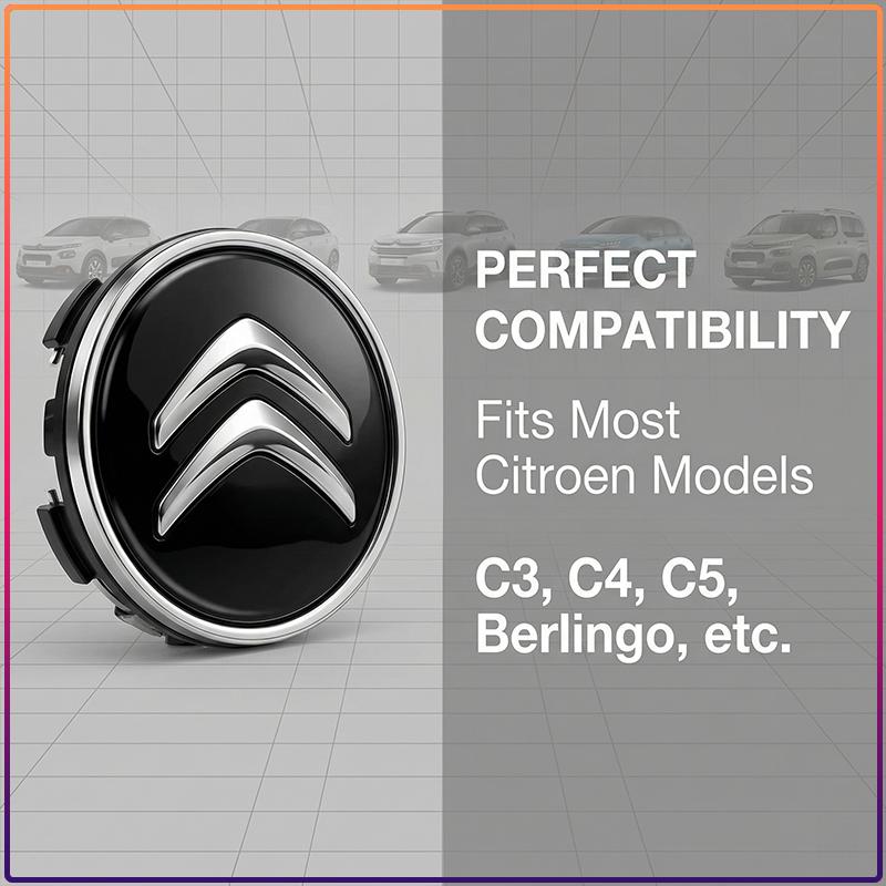 4Pcs 60MM Car Wheel Center Hub Caps Replacement Wheel Hub Emblem For Citroen C1 C2 C3 C4 C5 C6 C8 C4L DS3 DS4 DS5 LS DS6 Picasso