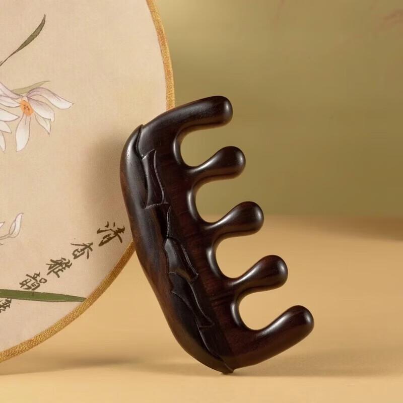 Tan Mujian Black Sandalwood Meridian Massage Palm Comb