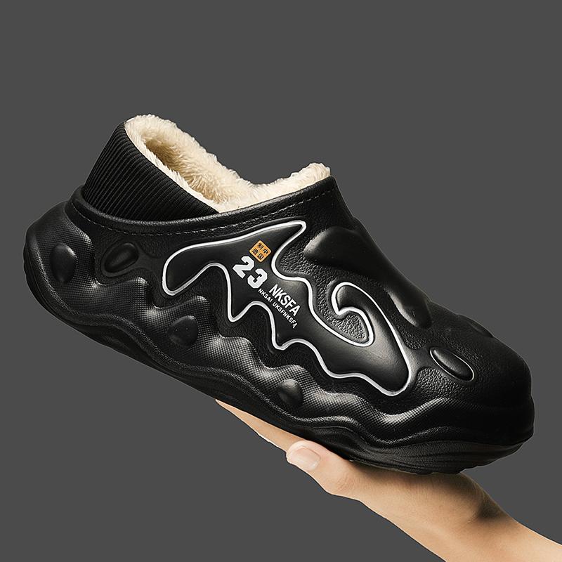 Slippers for Men Indoor Add Velvet Platform Shoe Wear-resistant Waterproof Shoes for Men Heel Covering Non-Slip Unisex Cloud New