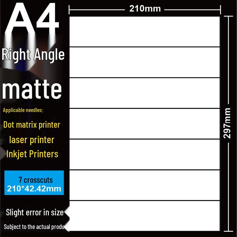 A4 Matte Self-Adhesive Printing Paper - 100 Sheets
