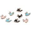 50pcs Mixed 3 Colors ( Pink, Black, Blue) Enamel Fish Charms Pendants  DIY Accessories
