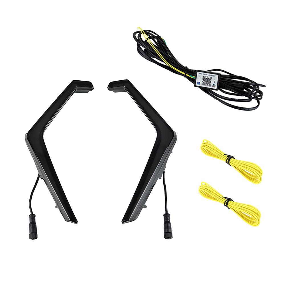 LED RGB Grille Lights Turn Signal Fang Accent For Polaris RZR XP 1000 Turbo 2019-22