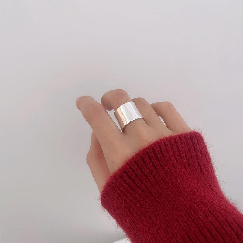 Elegant Korean Style Adjustable Copper Ring For Women With Minimalist Design Geometric