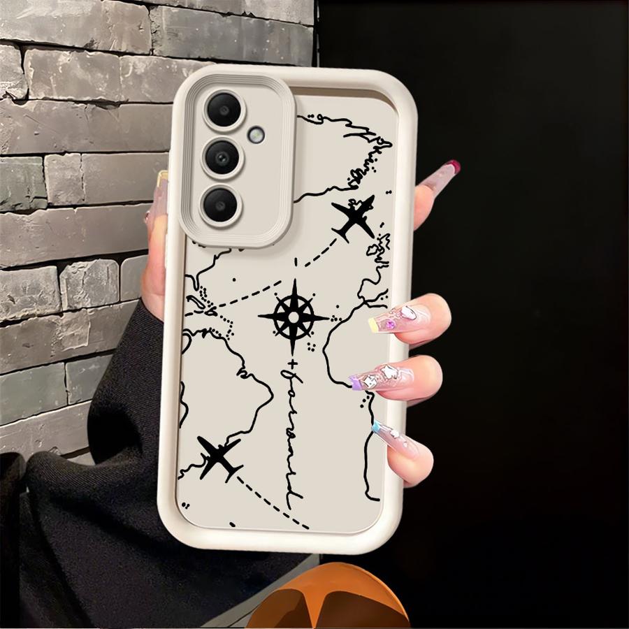 Flugrouten Soft Case Handyhülle für Samsung Galaxy A12 A13 A71 A72 A73 A35 A36 A15 A16 A26 A32 A53 A54 A33 A34 A22 A23 A51