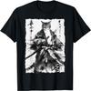 Samurai Cat Harajuku Y2K Streetwear Vintage Manga Anime Cat T-Shirt