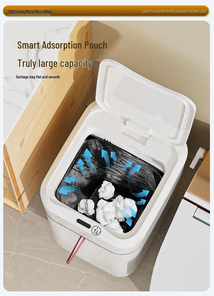 Large Smart Sensor Trash Can with Lid for Kitchen, Living Room, Office, and Bathroom - High-Leg Design & Large Capacity