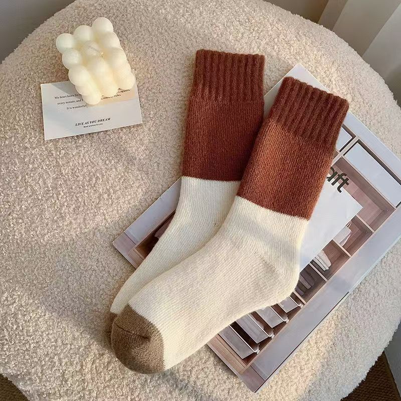 

Женские осенне-зимние толстые и теплые носки-петли, милые зимние носки до середины икры, модные носки до икры для верхней одежды 1 pair