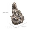 2Pcs Traditional Brass Buddha Statue Decor for Desk Living Room Office Feng Shui Spiritual Buddhist Decoration Religious