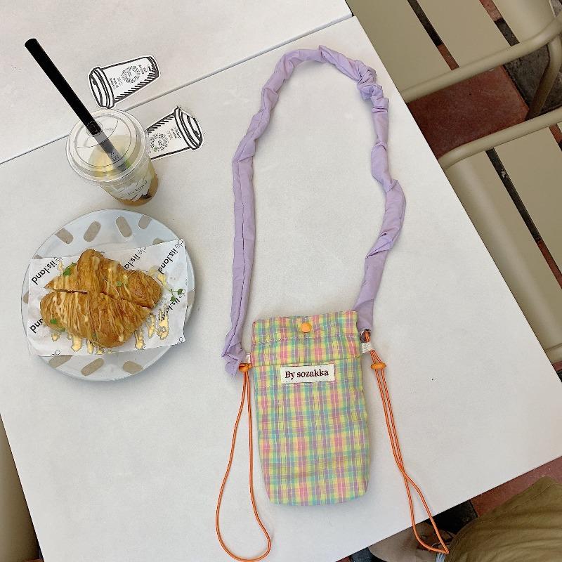 

Korean version of small square plaid mobile phone messenger bag mini small satchel shoulder bag women s mobile phone bag