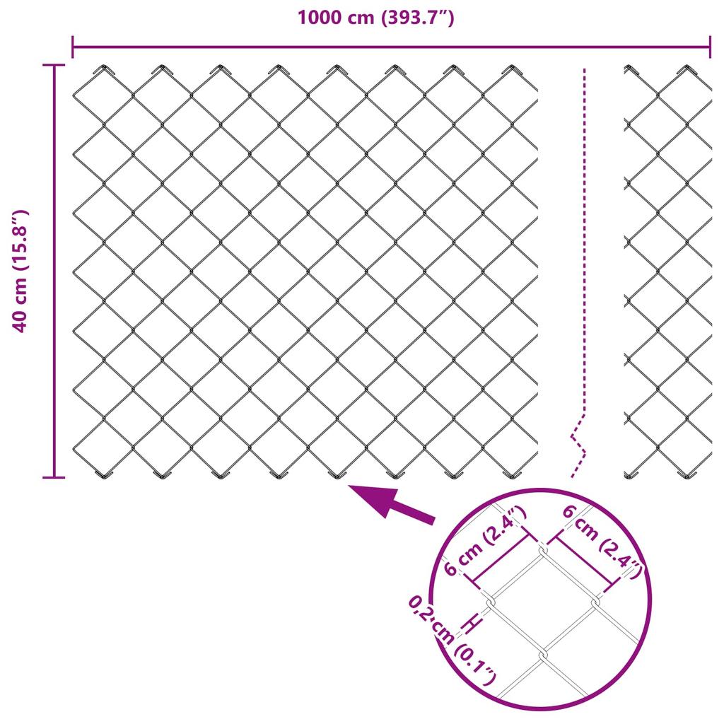 Chain Link Fence Silver
