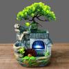 Table Water Fountain with Colorful Light EU 220V Feng Shui Ornament with Pump Mini Waterfall for Living Room Handmade Versatile
