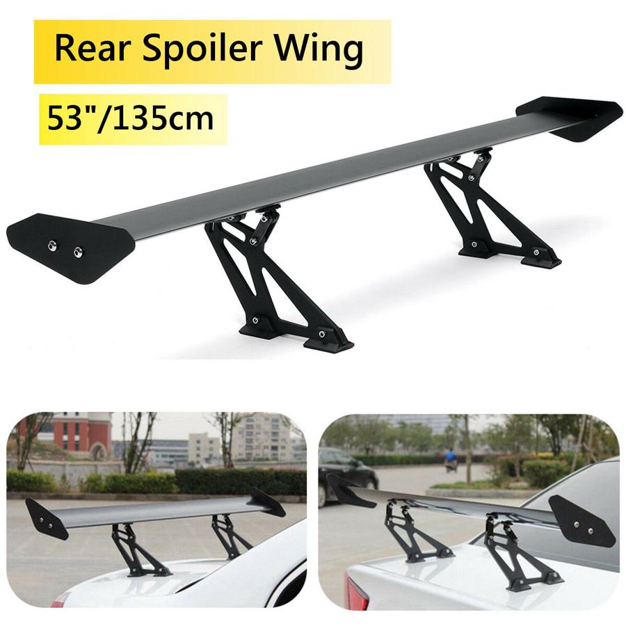Universal Hatch Aluminum Adjustable Trunk GT Style Rear Trunk Wing Spoiler Black