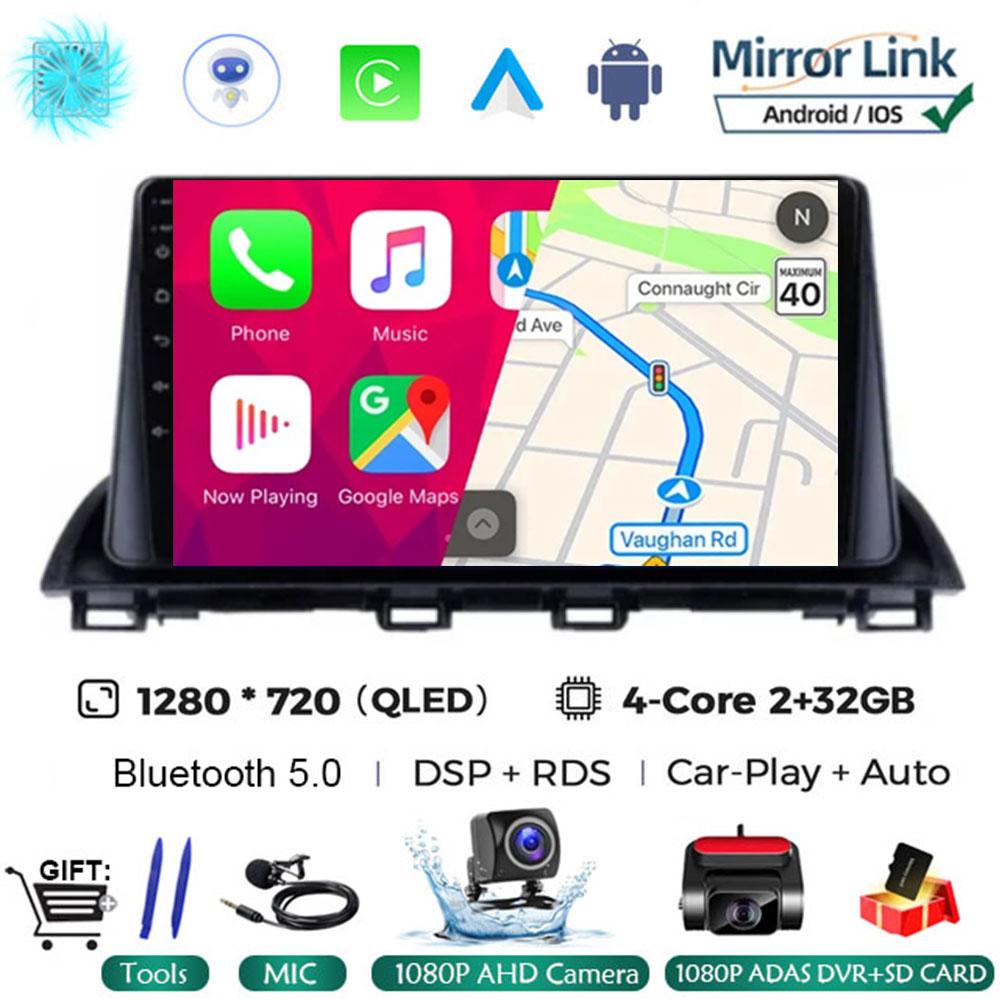 For Mazda 3 Axela 2014 - 2019 Android 14 Car Radio Multimedia Radio Player GPS Navigation Video Stereo Audio Head Unit 2DIN DVD