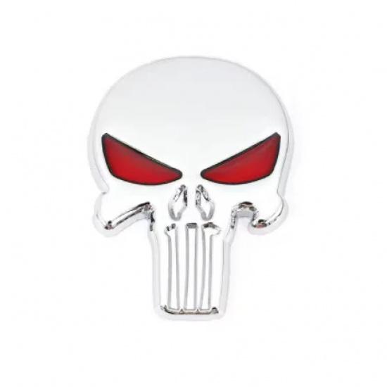 1PC 3D Metal Punisher Skull Skeleton Head Emblem Sticker Modified Scratch Fuel Tank Sticker Decoration Car Accessories