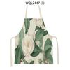Home Plant Flower Printed Linen Kitchen Apron for Women Home Cooking Baking Waist Bib House Accessories Cleaning Tool Aprons