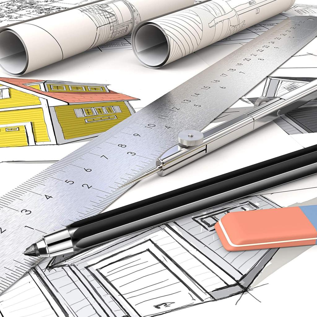 Outus 3 Pcs 5.6 Mm Lead Holder Mechanical Pencils Sketch Up Automatic Clutch Graphite Pencil with Built-in Sharpener Lead Pencil For Construction,