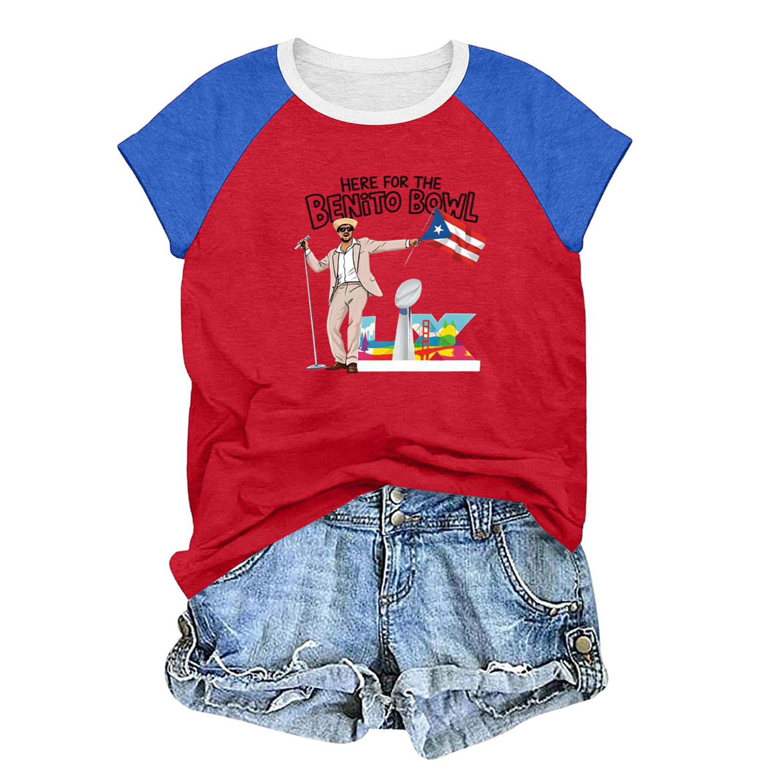 Unisex casual and fashionable short sleeved printed T-shirt top M