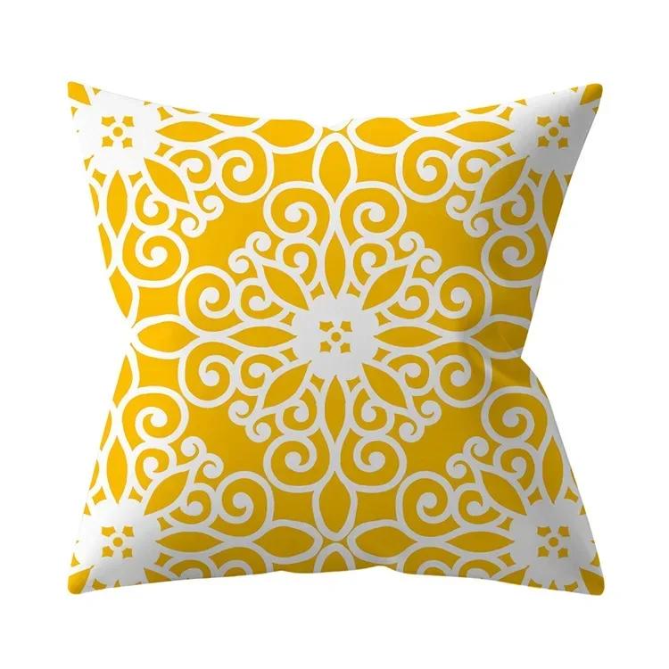 New Nordic Geometry Yellow Cushion Cases Modern Fashion Abstract Art Pillows Case Sofa Car Couch Decorative Throw Pillow 45x45cm