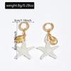 Vintage Starfish Scallop Hoop Earrings for Women Boho Geometric Metal Circular Ear Buckle Seaside Vacation Jewelry Gifts